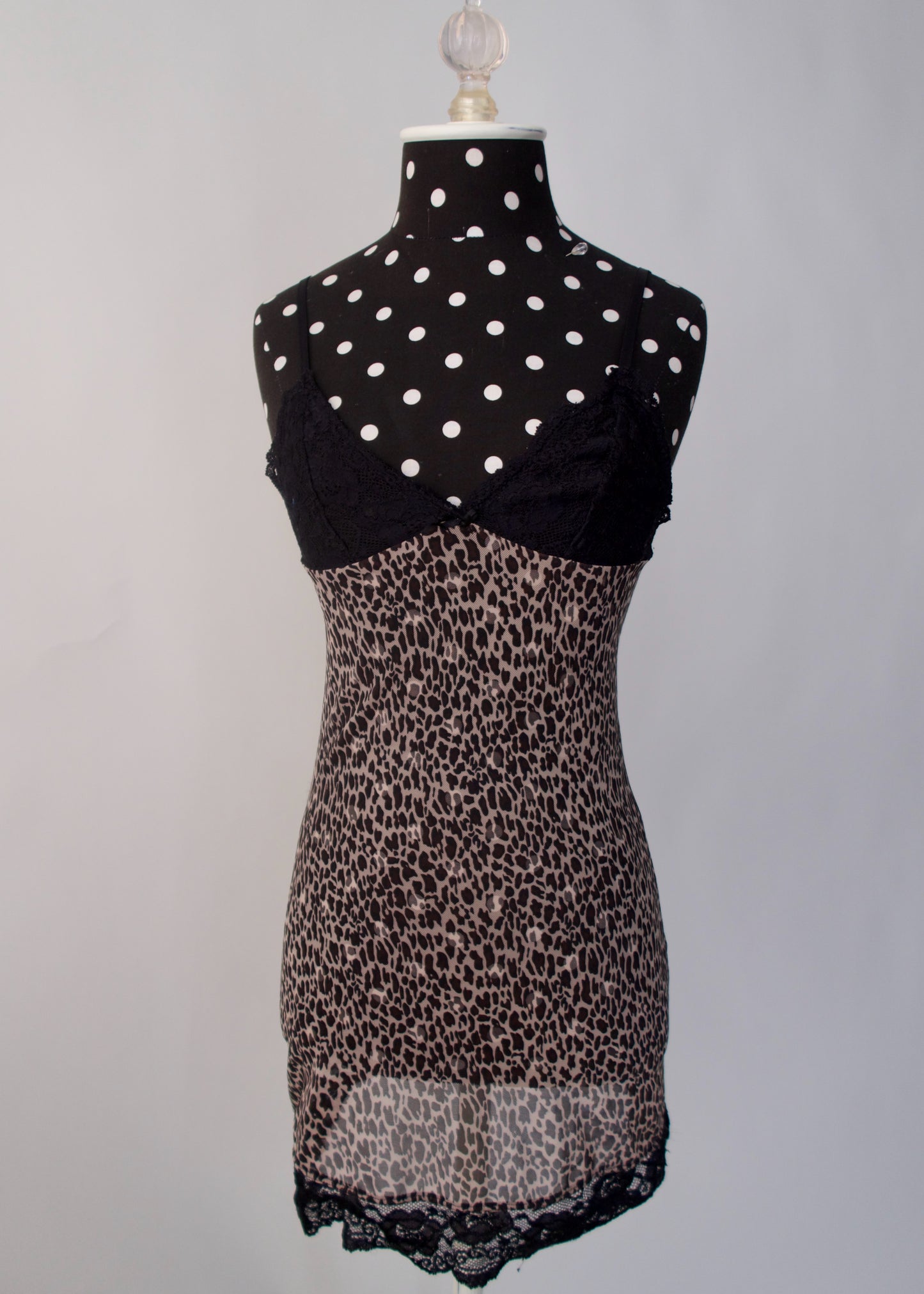 Rampage Cheetah Print Mesh Slip Dress