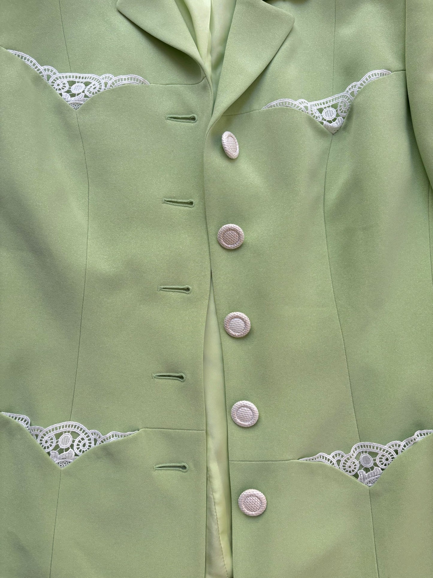Escada Pistachio & Lace Blazer