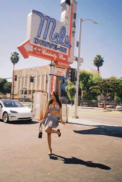 Good Baby Cropped Corset (black gingham)