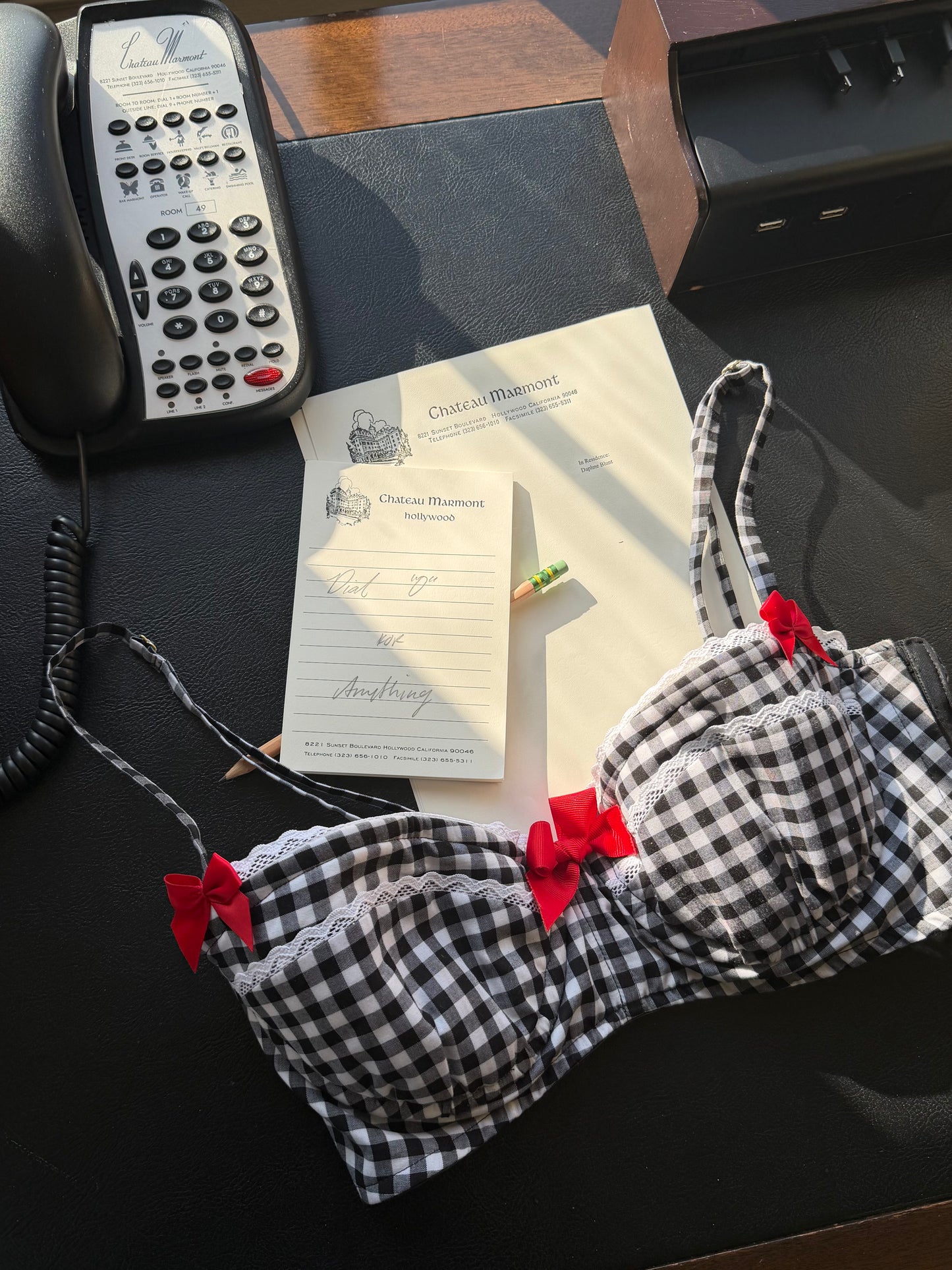 Good Baby Cropped Corset (black gingham)