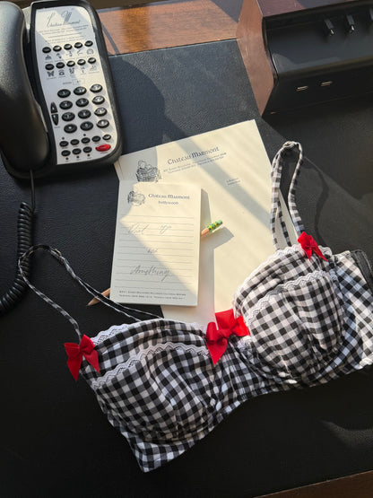 Good Baby Cropped Corset (black gingham)